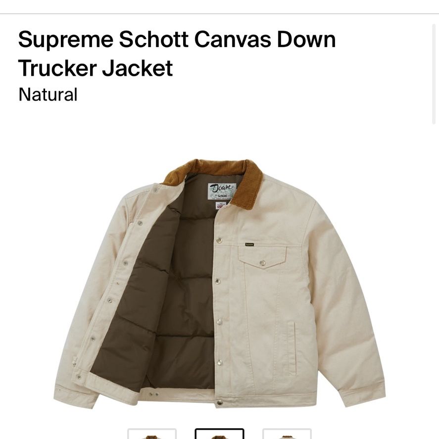 Supreme Schott Canvas Down TruckerJacket | nate-hospital.com