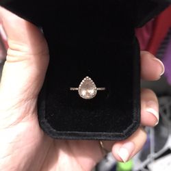 14k Rose Gold Diamond Morganite Ring