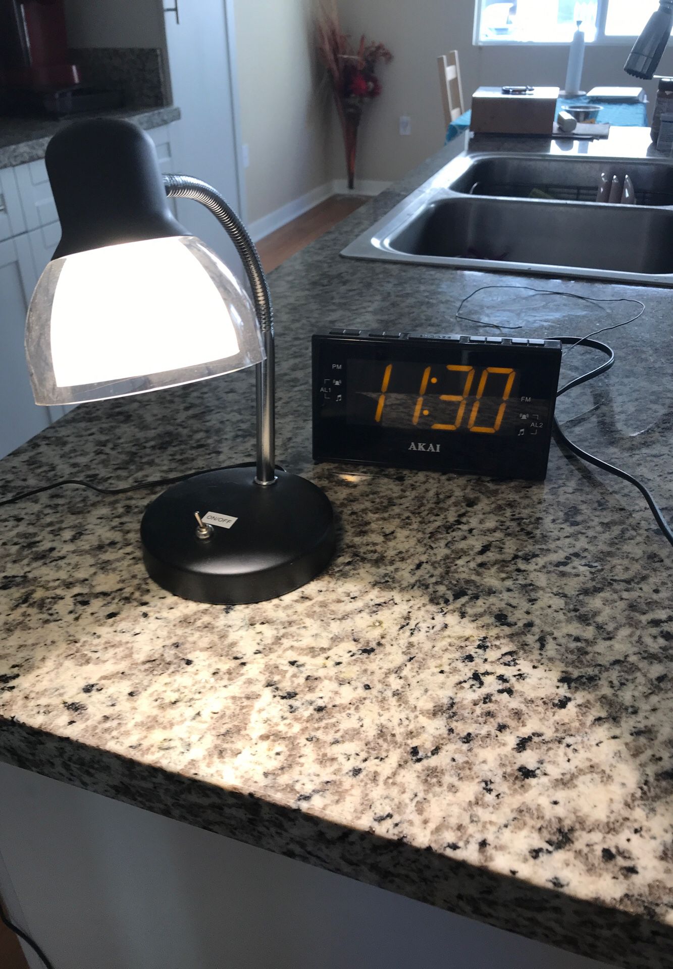 Desk lamp and alarm clock