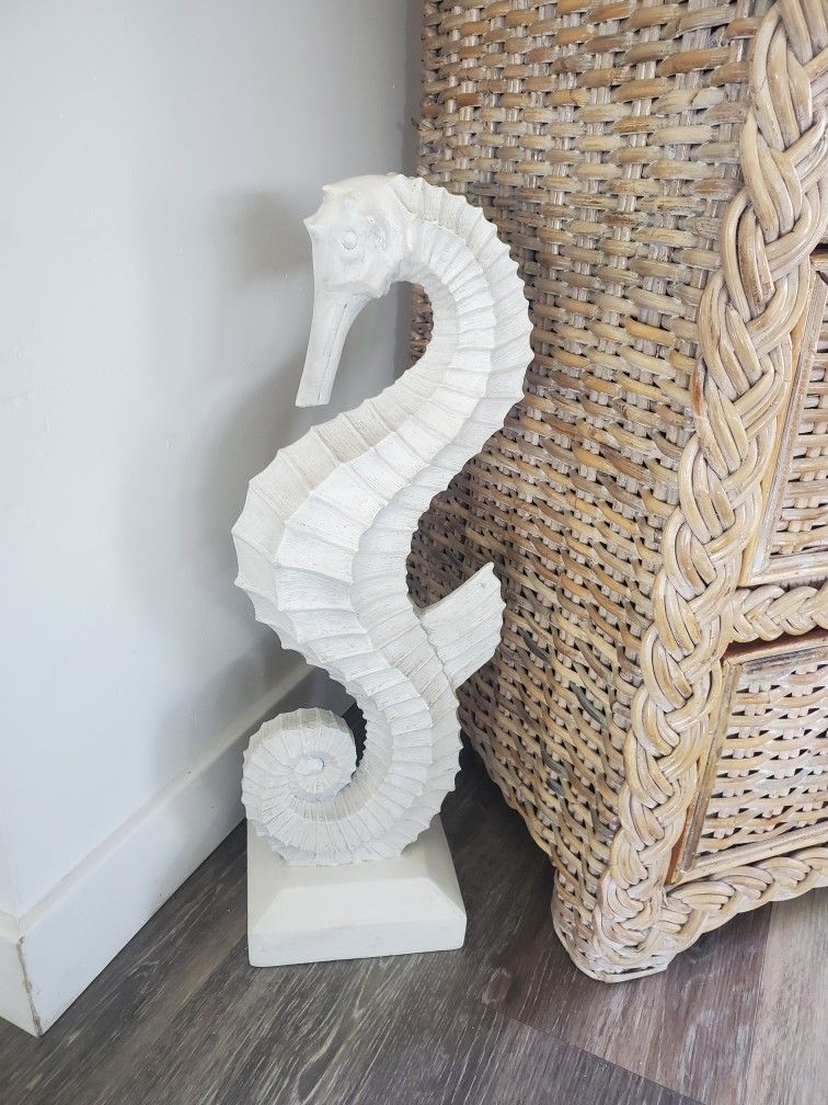 Nautical/Coastal Ceramic/Pottery Seahorse Decorative Sculpture