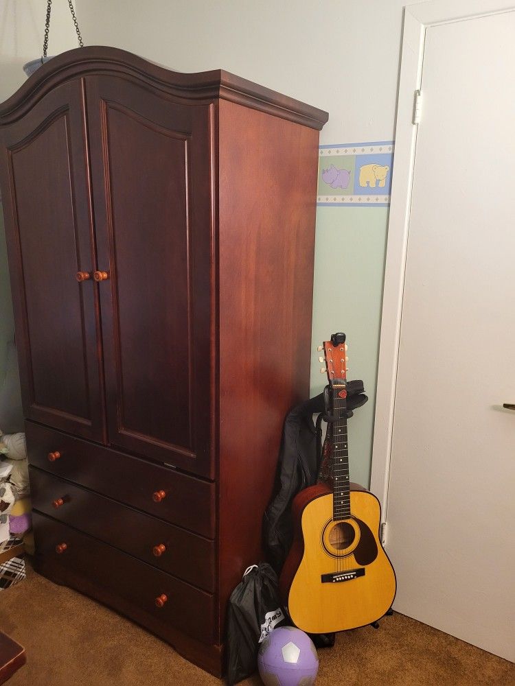 Solid wood armoire