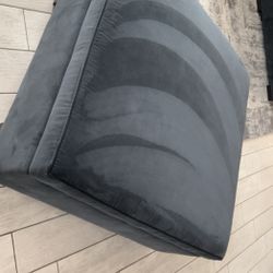 Black Velvet Ottoman 