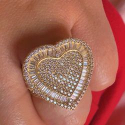 10k Solid gold Princess Cut Heart Ring