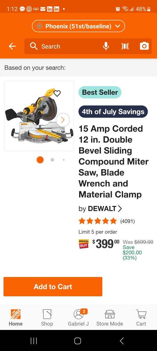 12in. Double Bevel Sliding Compound Miter Saw