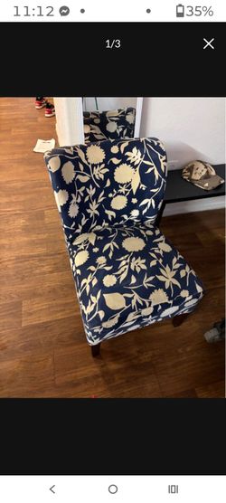Blue floral chair