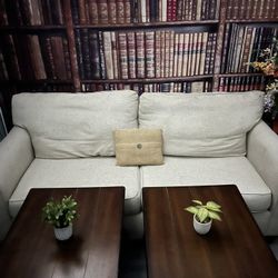 Kevin Charles cream Color Sofa and 2 end tables
