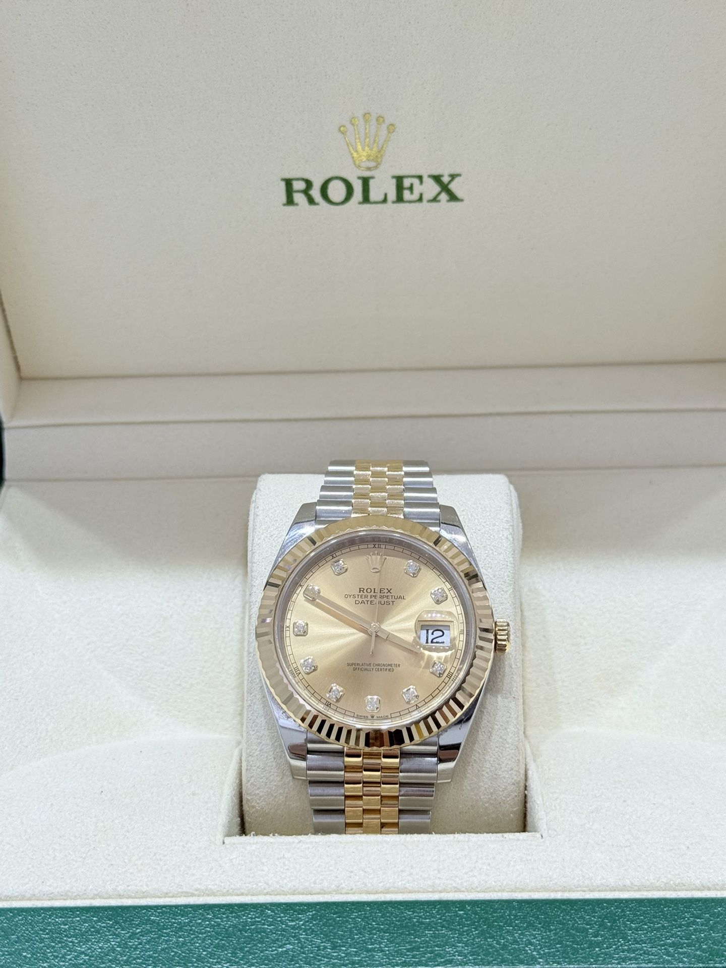2020 Rolex Pre Owned 41mm DateJust-II Champagne Diamond Dial Model 126333