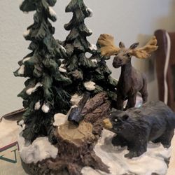 Santas workbench 2005 VICTORIAN CHRISTMAS
 wilderness resin figure  with Moose and Friends