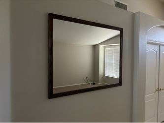 Large Oak Wood Framed Mirror