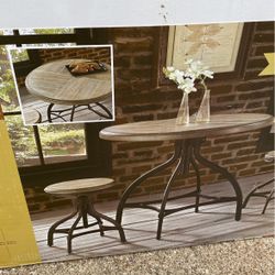 new industrial 3 piece dining set