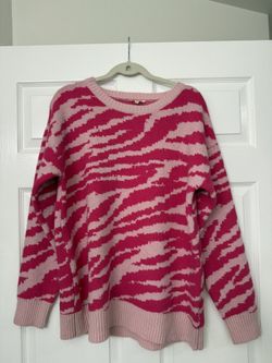 Pink Zebra Sweater Size Large With Tags 