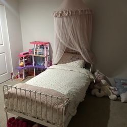 IKEA White Metal Adjustable Toddler Bed