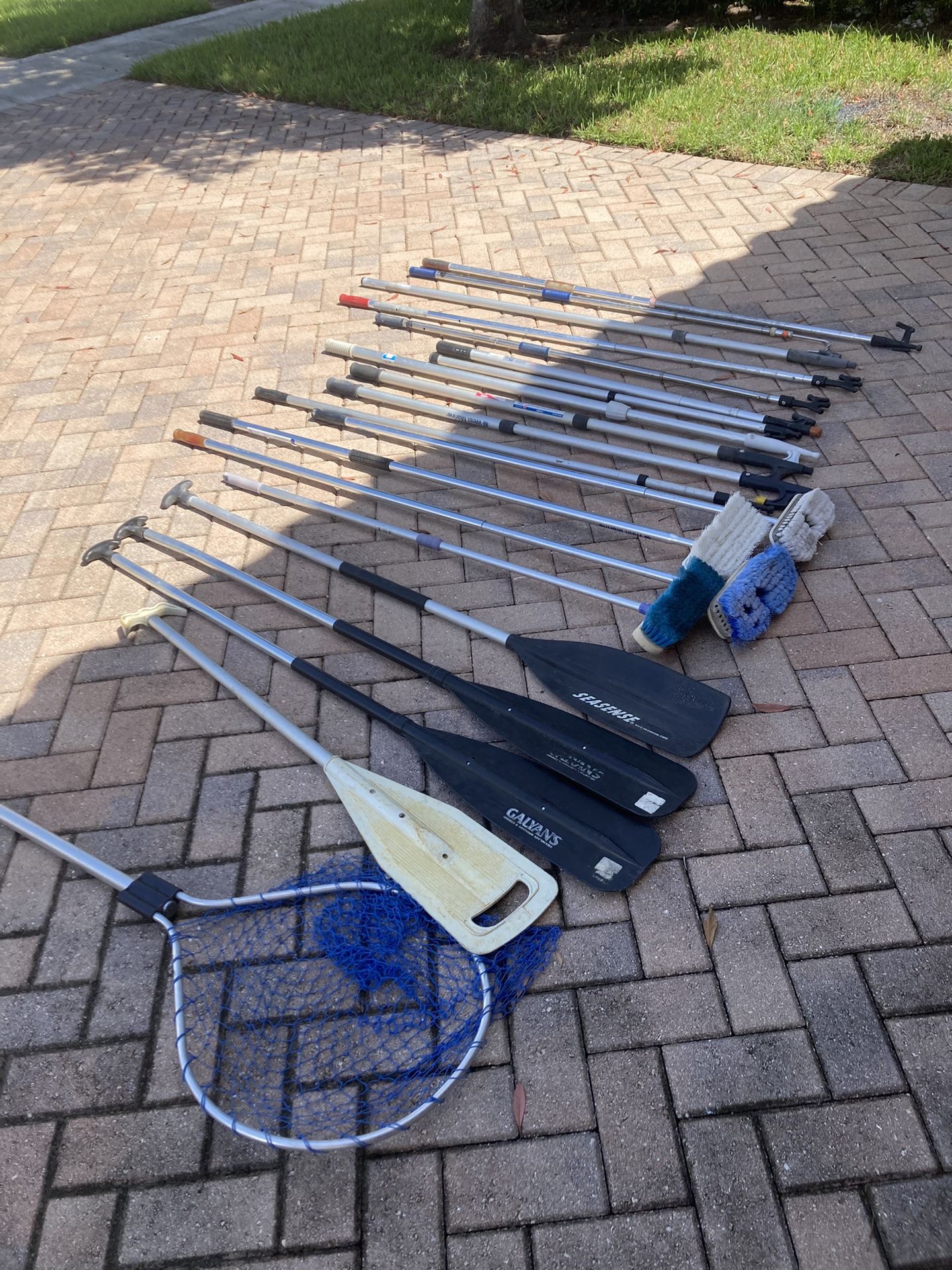 Boat hooks,Brushes, Paddles (Lot of 17)