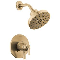 Saylor Gold 1-Handle Wall Mount Shower Trim Kit in Champagne Bronze (Valve Not Included)