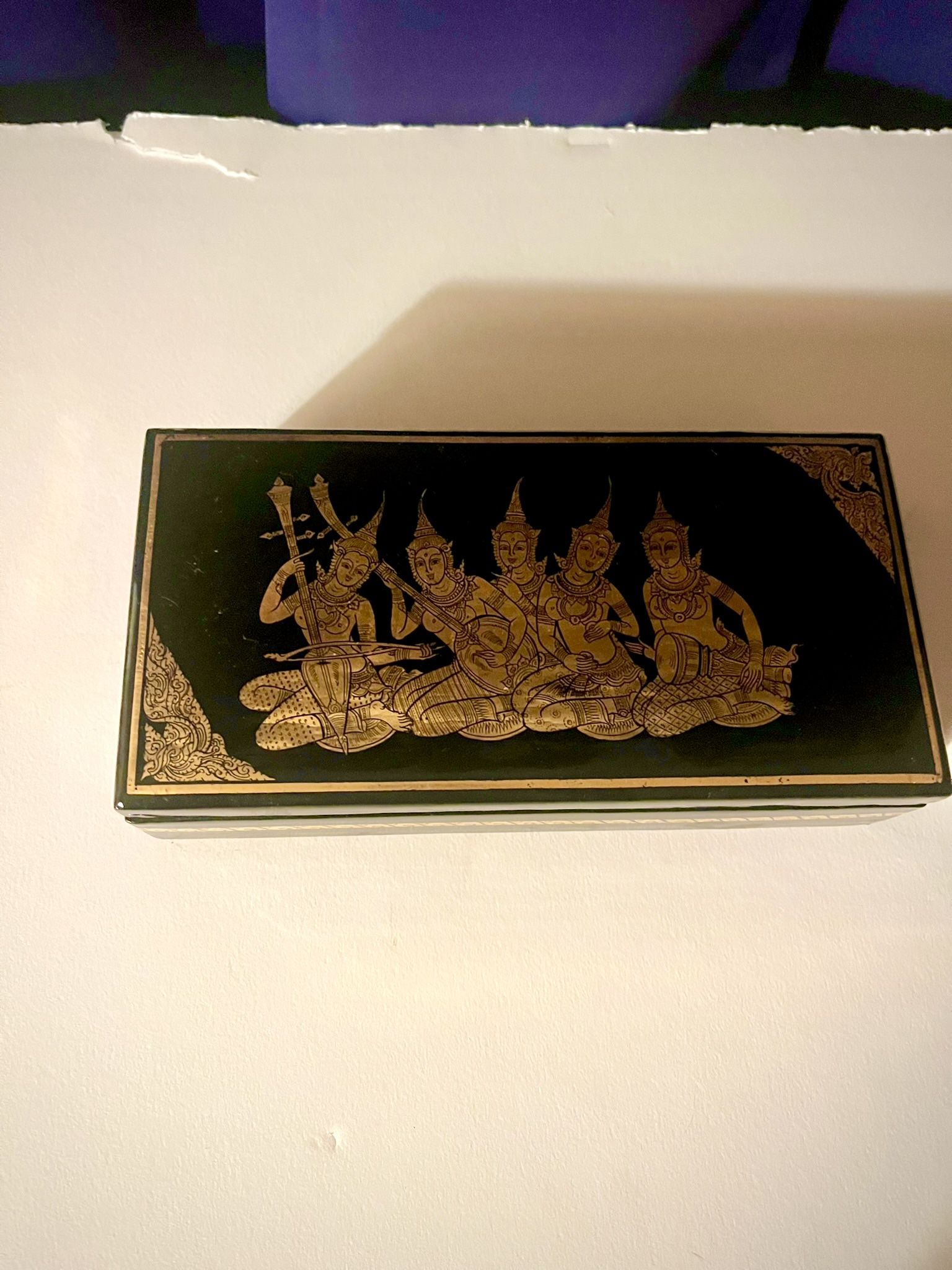 Gold-Inlaid Jewelry Box from India