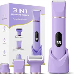 Bikini Trimmer for Women, Tiovara Electric Razor for Private Area, Painless Pubic Hair Trimmer with Charging Dock, IPX7 Waterproof Wet & Dry Lady Shav