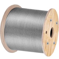 VEVOR 5/32 Stainless Steel Cable, 500FT T316 Wire Rope 1x19 Marine Grade Steel Cable for Deck Railing Brackets Handrail Stair DIY Balustrade=Z11-990