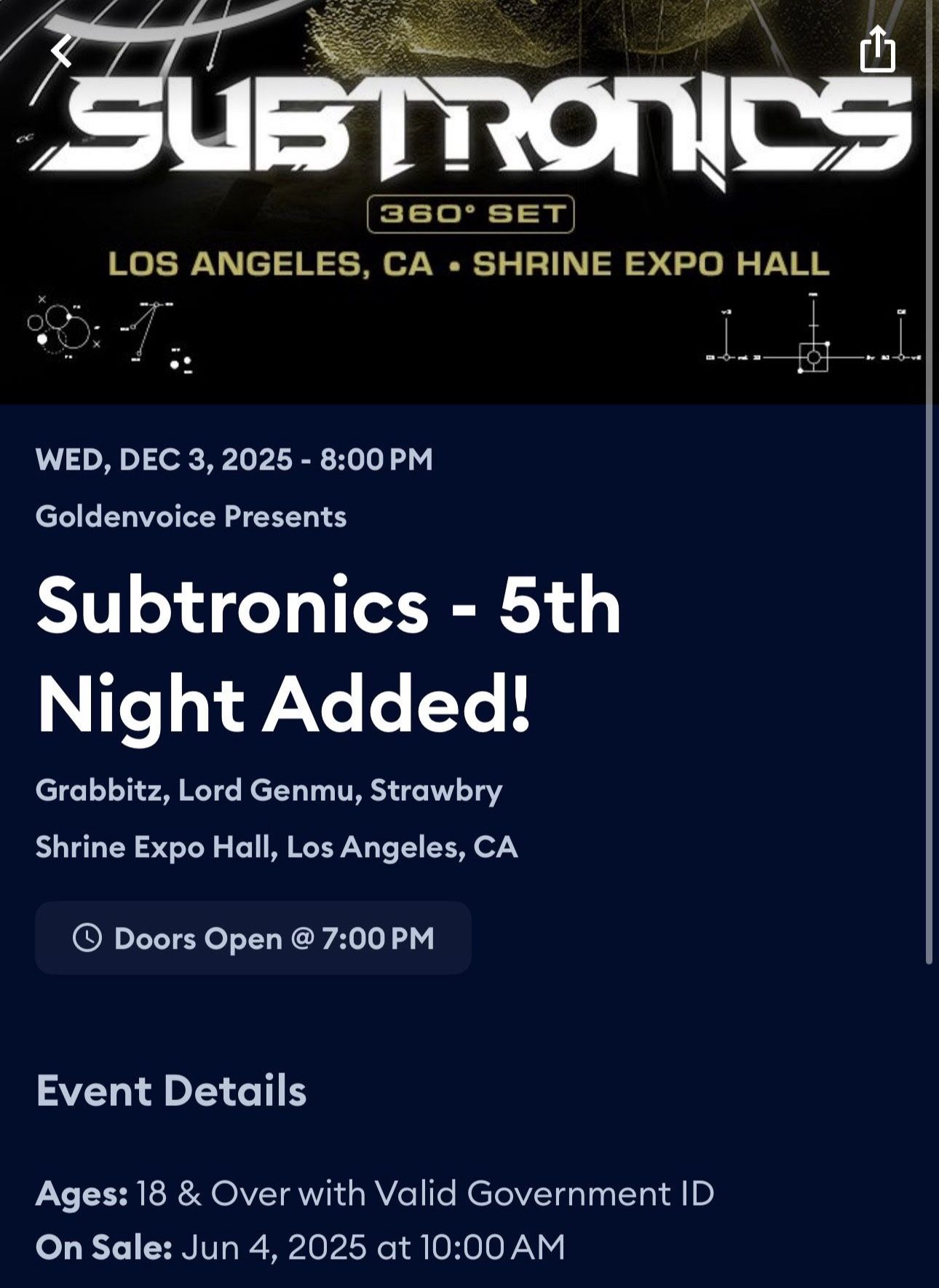 Subtronics Shrine Expo Hall 12/3/25