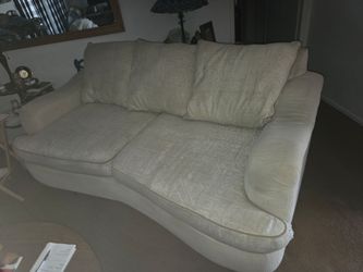 Cream Fabric Three-Seat Sofa (free)