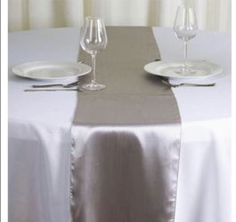 NEW Silver satin table runners Table Decor 12” X 108” 