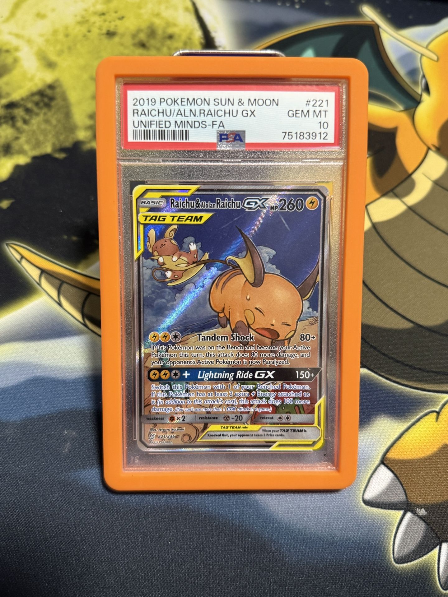 PSA 10 Raichu & Alolan Raichu GX
