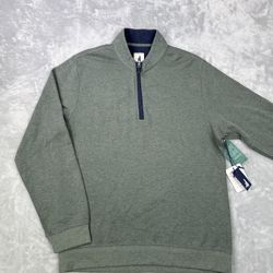 Johnnie-O Quarter Zip Pullover Seater Men’s Sz L Green New
