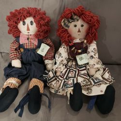 Adorable 25" Raggedy Ann & Andy Dolls