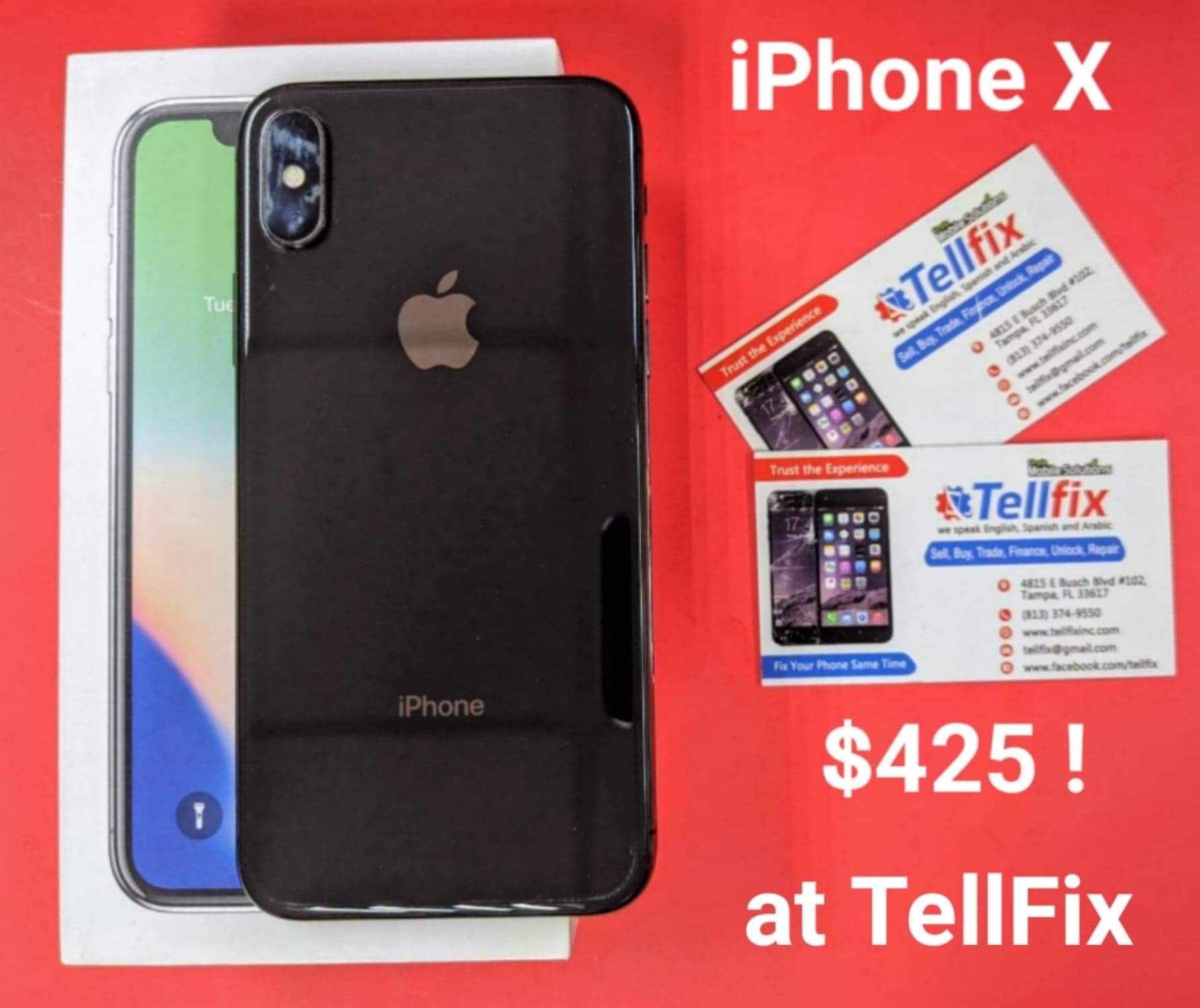 iPhone X. 64GB. Factory Unlocked. Like new condition. With warranty.