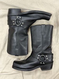 Cody James black leather harness boots