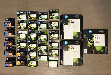 Huge Lot of 31 Sealed HP Ink Packages – 952XL, 956XL & 962XL