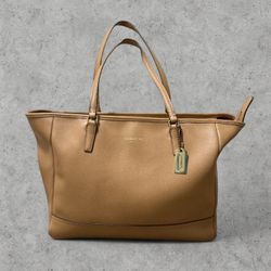 Coach Vintage Saffiano Tan Leather City Tote 23576 Shoulder Y2k Bag