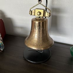 Solid Bronze Bell Very Heavy And Stand
