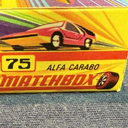 Vintage Matchbox Lesney Superfast No 75 Alfa Carabo With Original Box Near Perfect