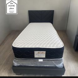 Brand New Twin Bed Frame With Mattress And Box Spring Ready For Delivery 🚛