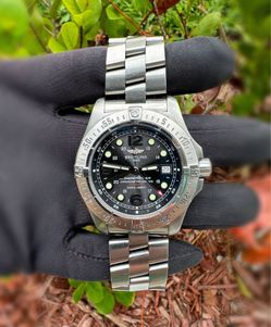 Breitling Superocean Steelfish A17390 Automatic Watch Stainless Steel Bracelet 44mm Black Dial Bezel Box Papers Booklets