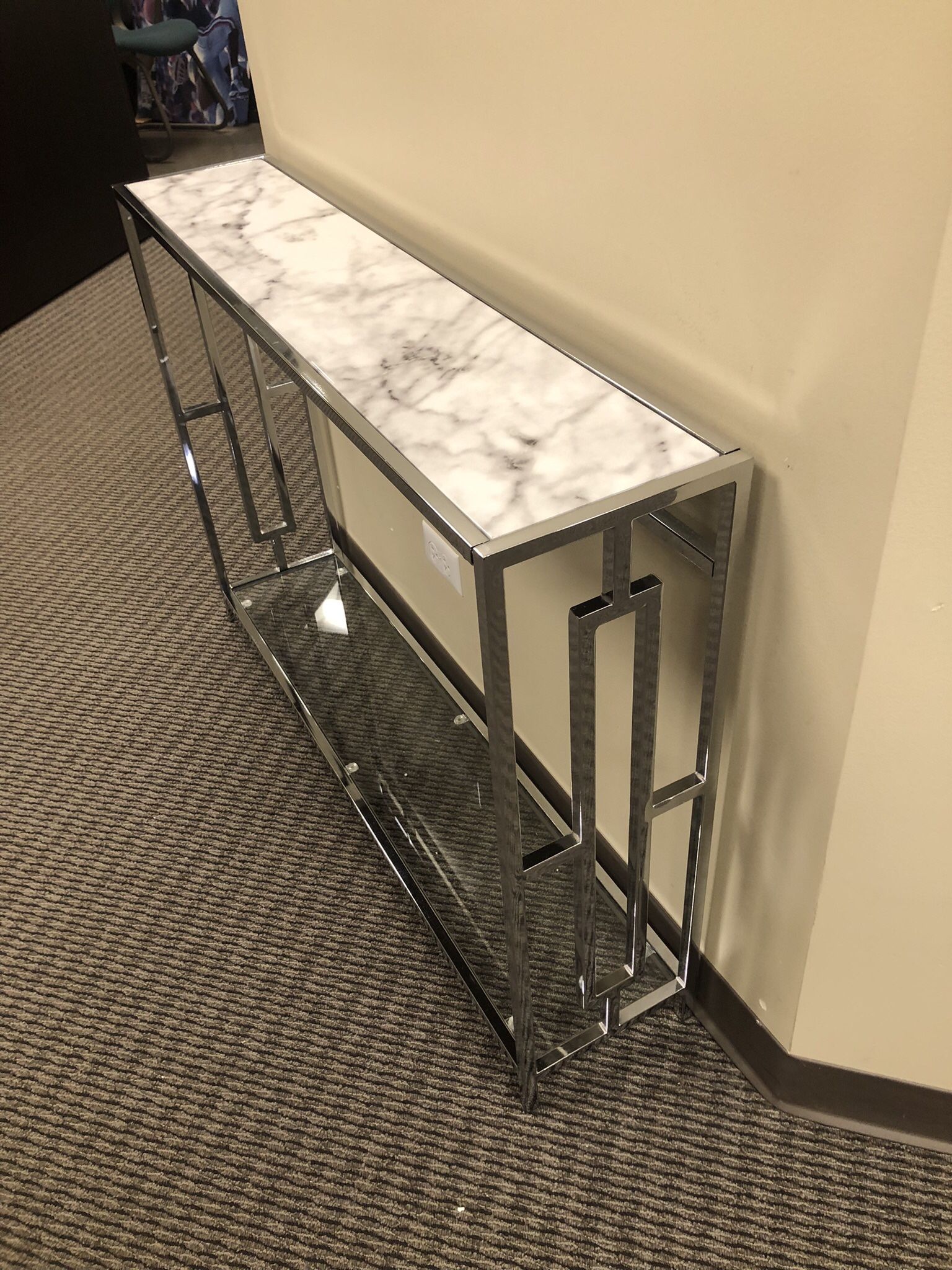 Steel Shelf With Marble Top And Glass Shelf - BRAND NEW- Built to last A Lifetime