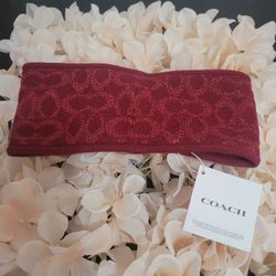 Coach Red Wine Headband Warm For Winter.