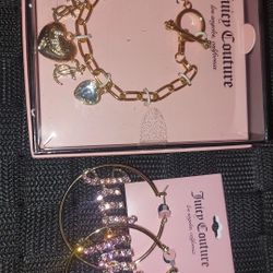 Juicy Couture Bracelet & Pink Diamond Earings
