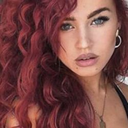 * 24inch Wine Red Long Wavy Wig 