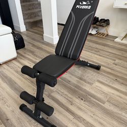 FLYBIRD Foldable Weight Bench with Resistance Bands, 8 Backrests Fast Adjustable FID for Home Gym Full Body Workout, Easy to Storage for Small Apartme