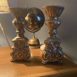 Plaster Candlesticks 