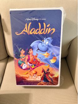 NEW SEALED - Aladdin - Disney VHS Blanket 50"x70"
