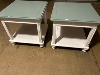 Beautiful pair of coastal cottage end tables in excellent condition.OBO