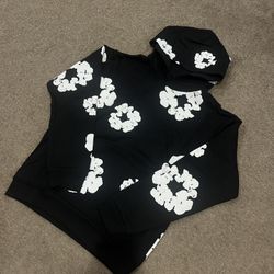 Black And White Denim Tears Hoodie