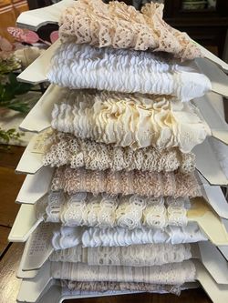 Vintage Lace and Ruffle Trim Lot on Boards