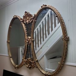 Antique golden mirror