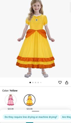 Daisy Peach Mario Costume Girls