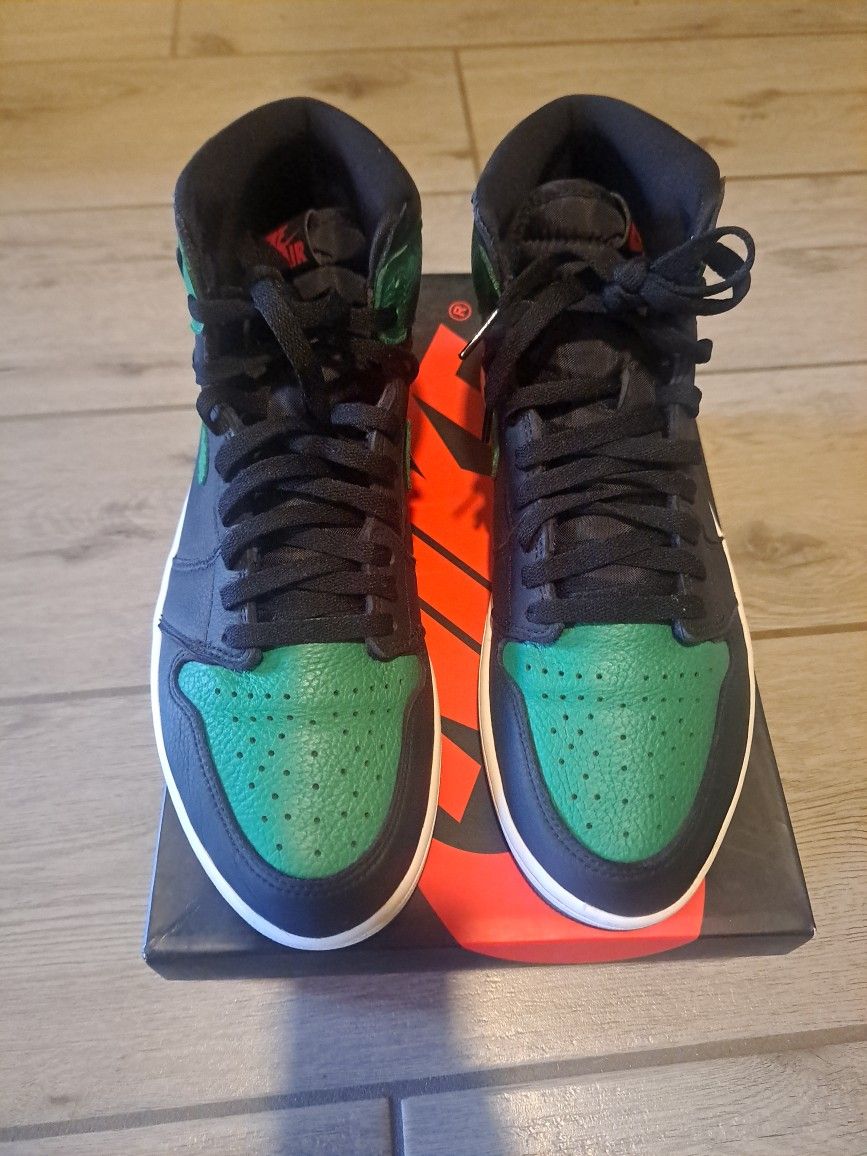 Nike, Air Jordan 1 High, Pine Green 2.0, Jordans, Jordan's, Green, 10.5, Shoes, Mens,