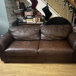 Leather Loveseat 