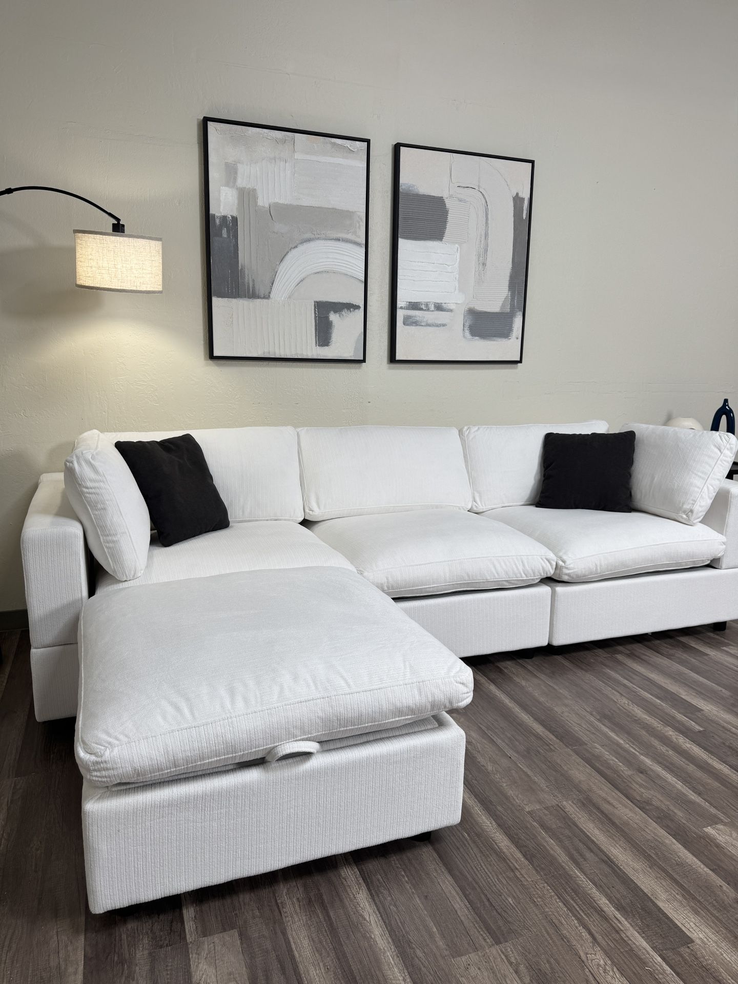 50% OFF New In Box Cloud Modular Sectional 4 Piece FREE DELIVERY White Couch Sofa